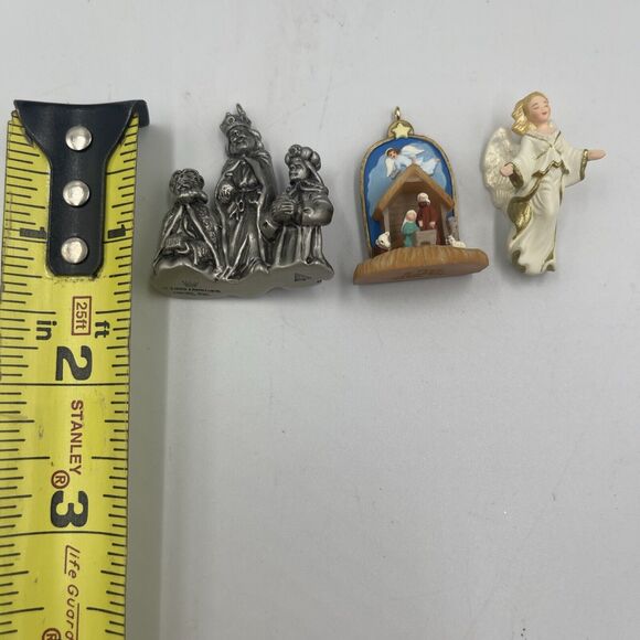 Lot Of 5 Hallmark Ornaments Religious Nativity Angel Cross Jesus Christmas - Picture 7 of 8